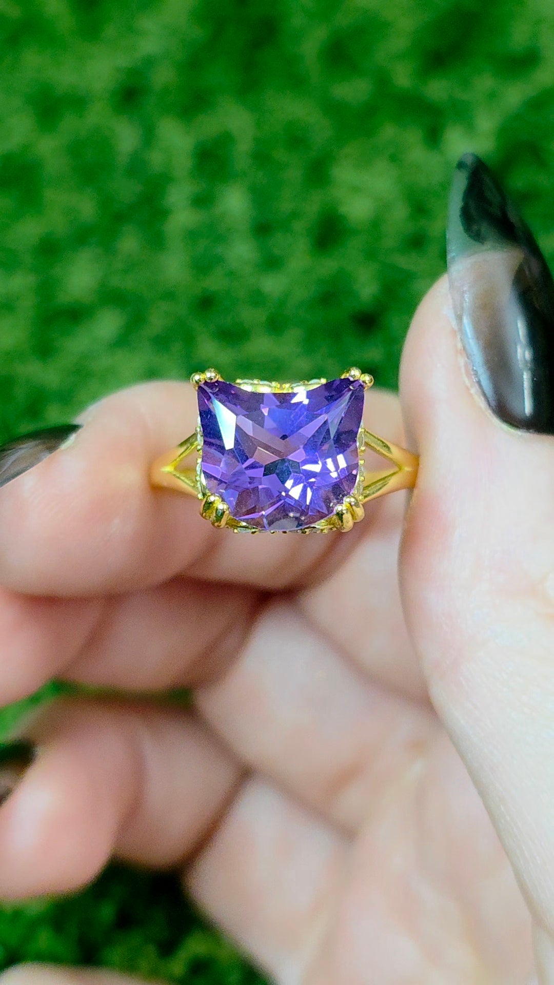 Amethyst Cat Ring A