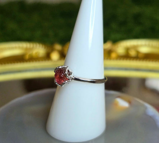 Pink Tourmaline Raw Stone Ring