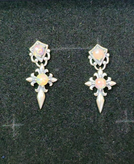 Opal Gothic Stud Earrings