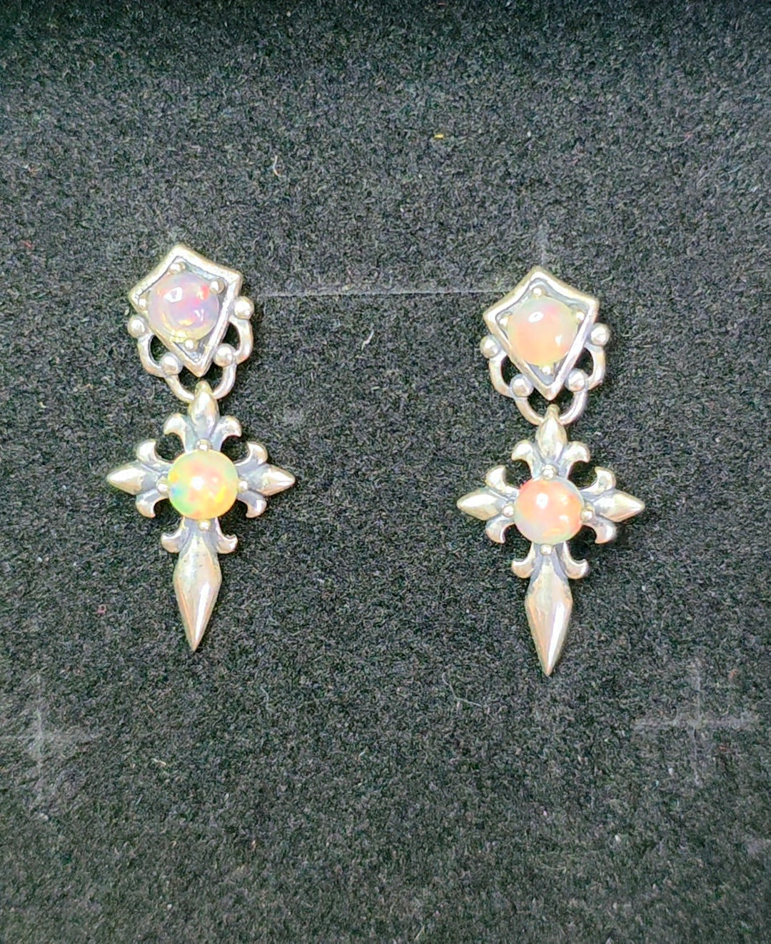 Opal Gothic Stud Earrings