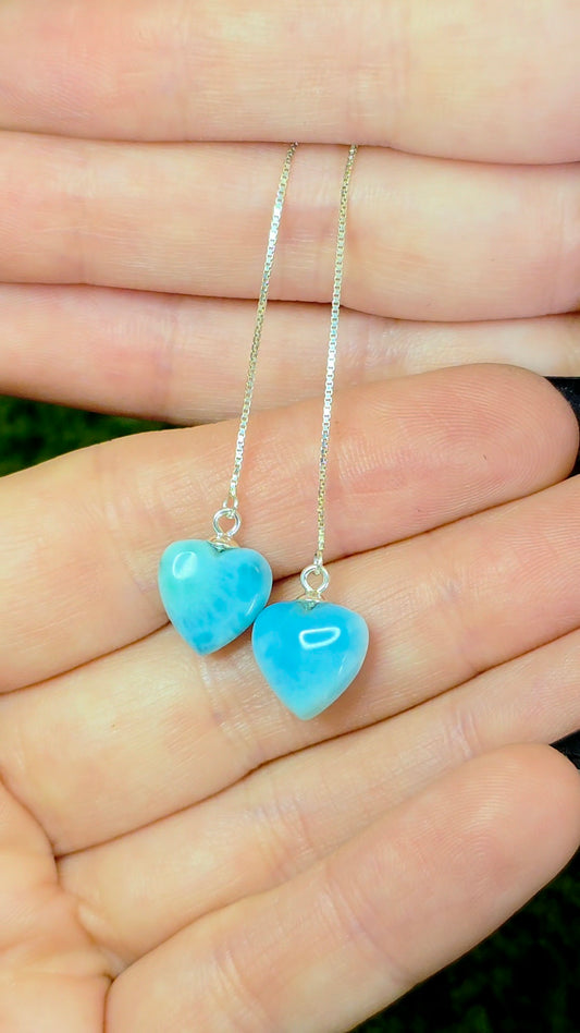 Larimar Heart Earrings A