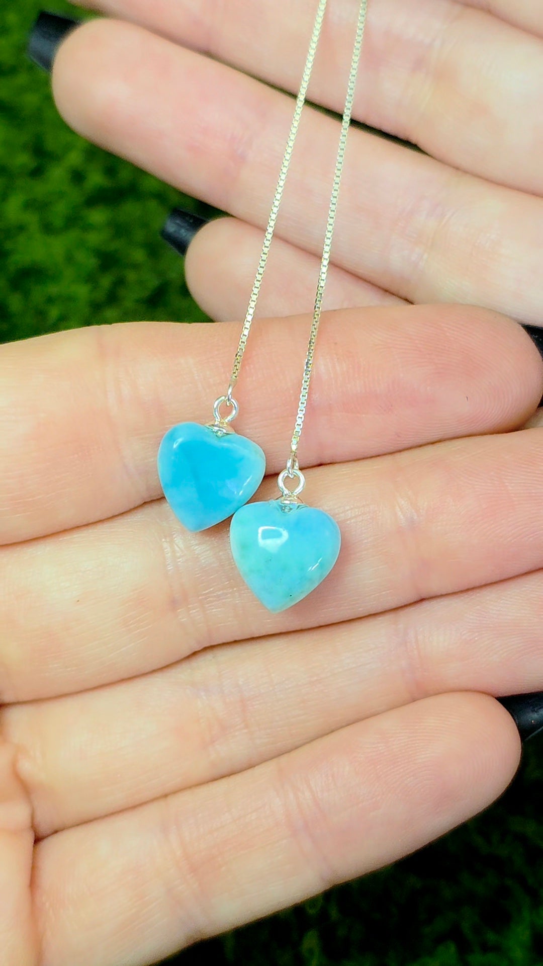 Larimar Heart Earrings A