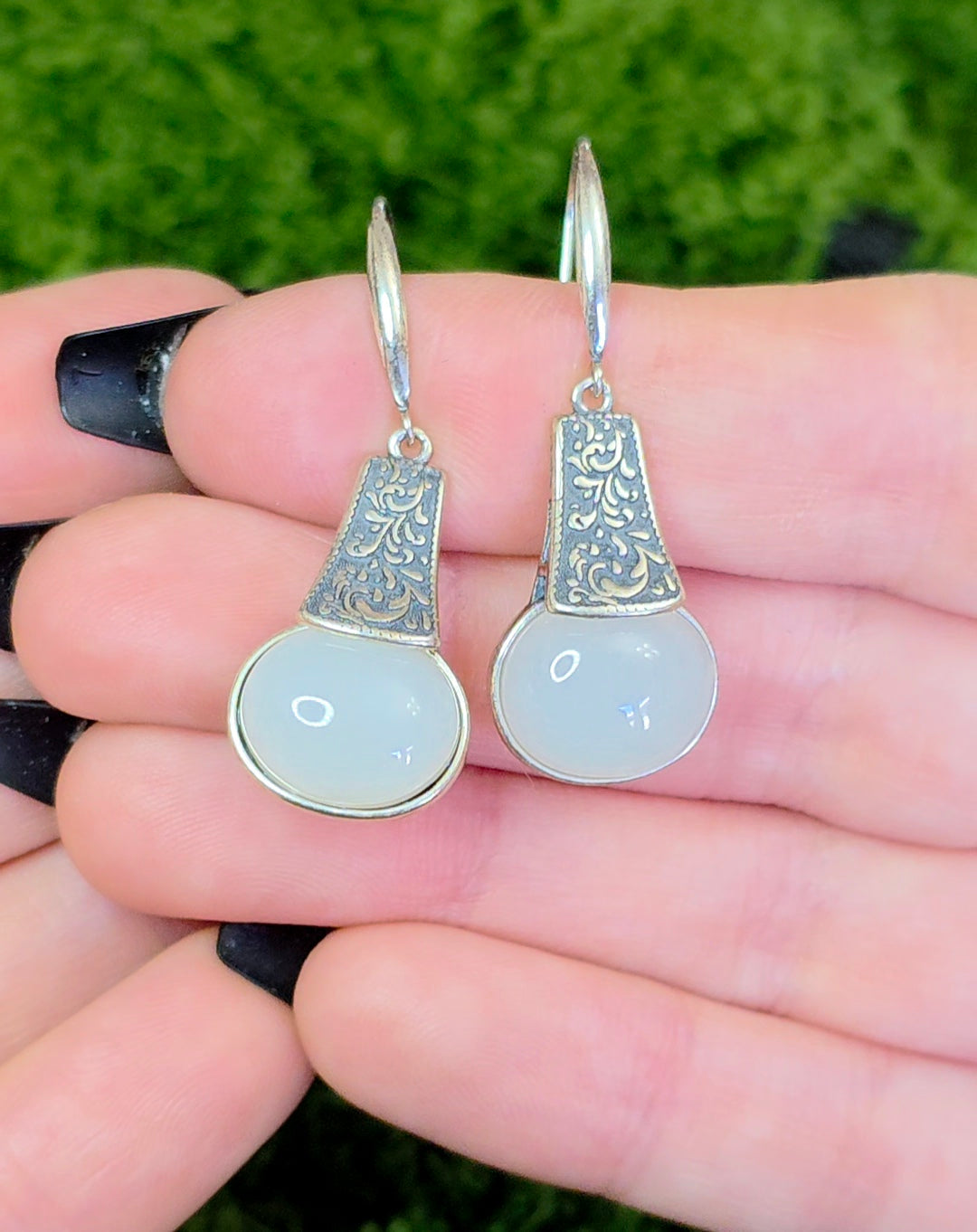 White Jadeite Earrings