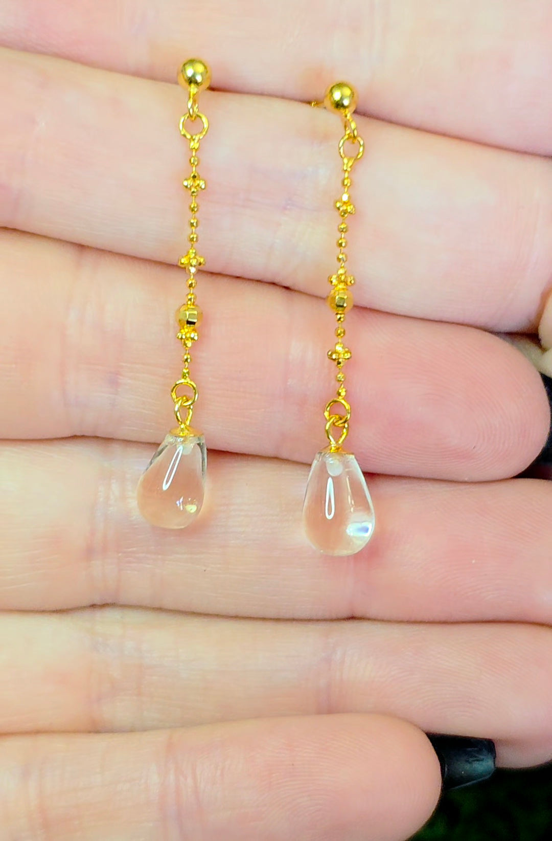 Clear Quartz Drop Earrings