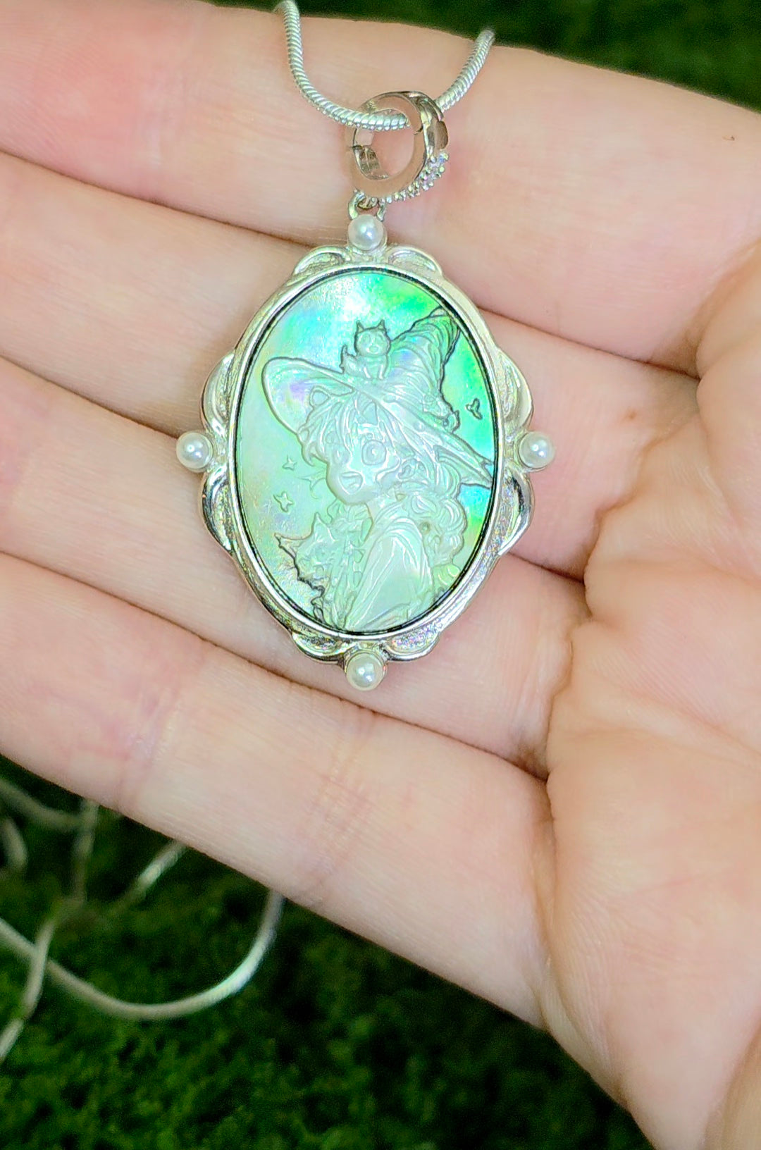 Black Shell Cute Witch Pendant