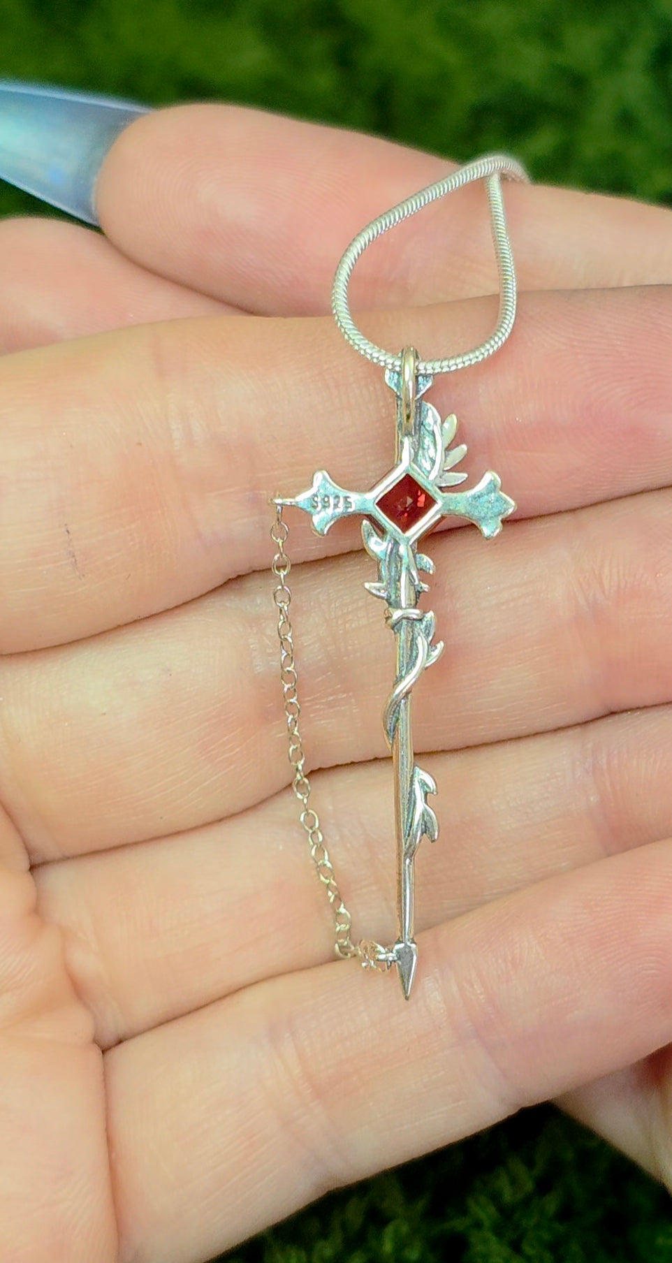 Garnet Sword Pendant