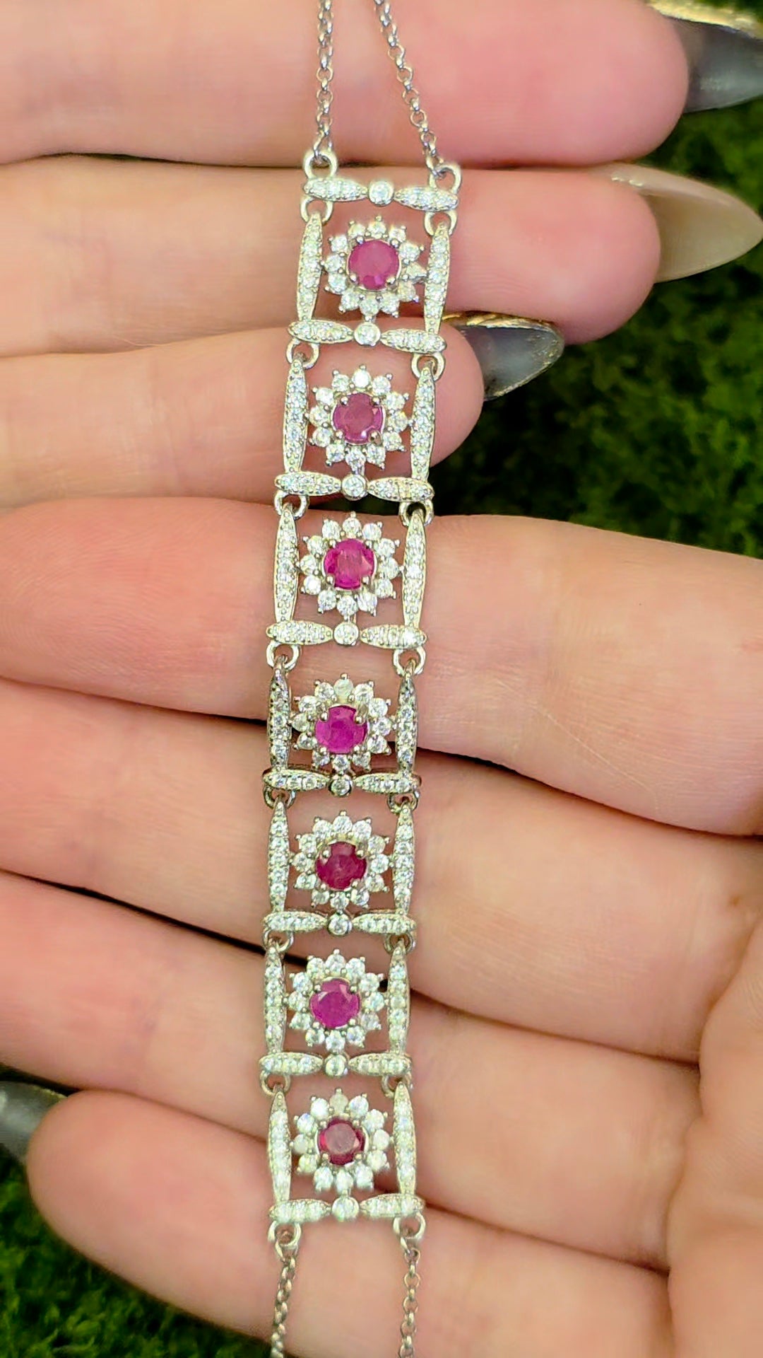 Ruby Sterling Silver Pabel Bracelet