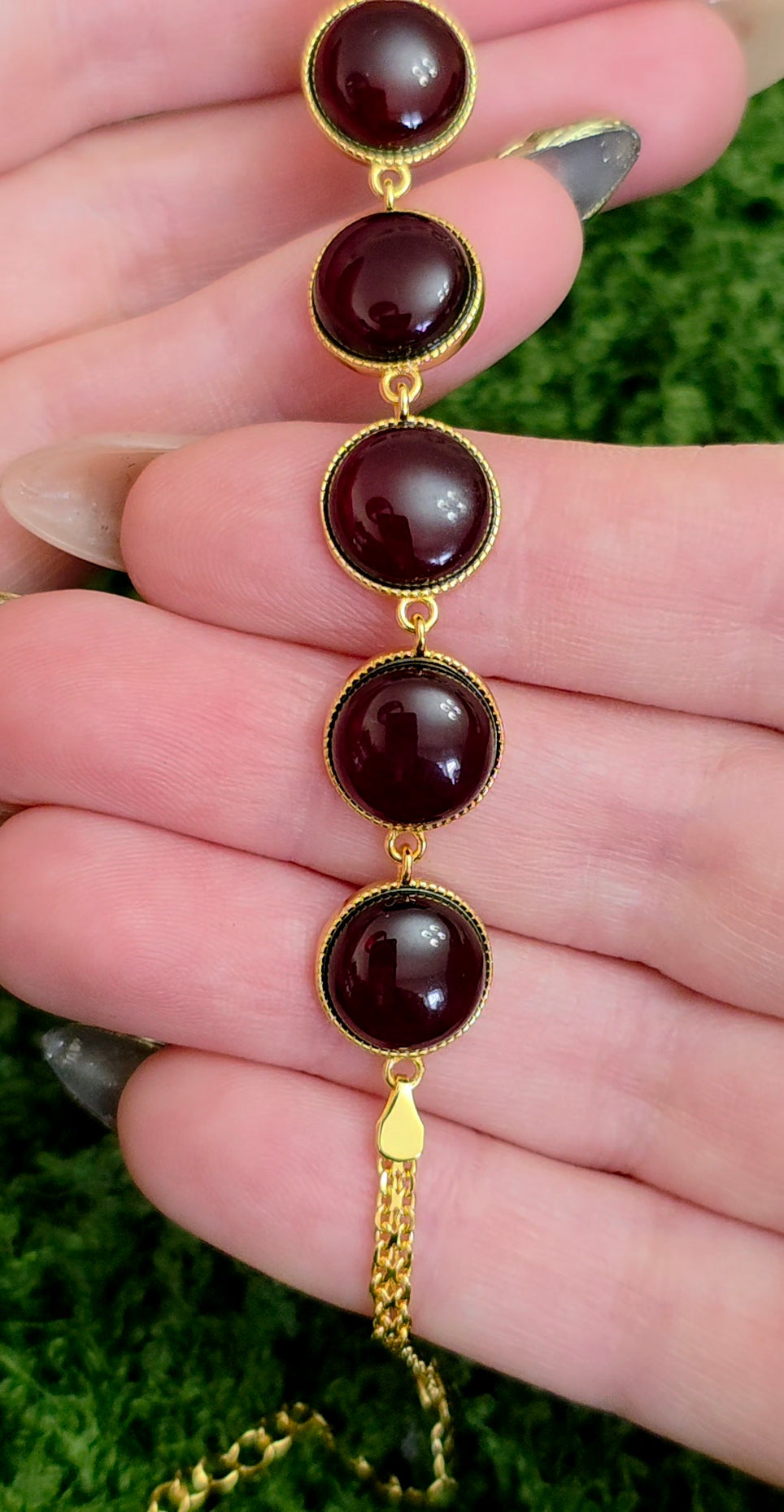 Dark Amber Sterling Silver Bracelet
