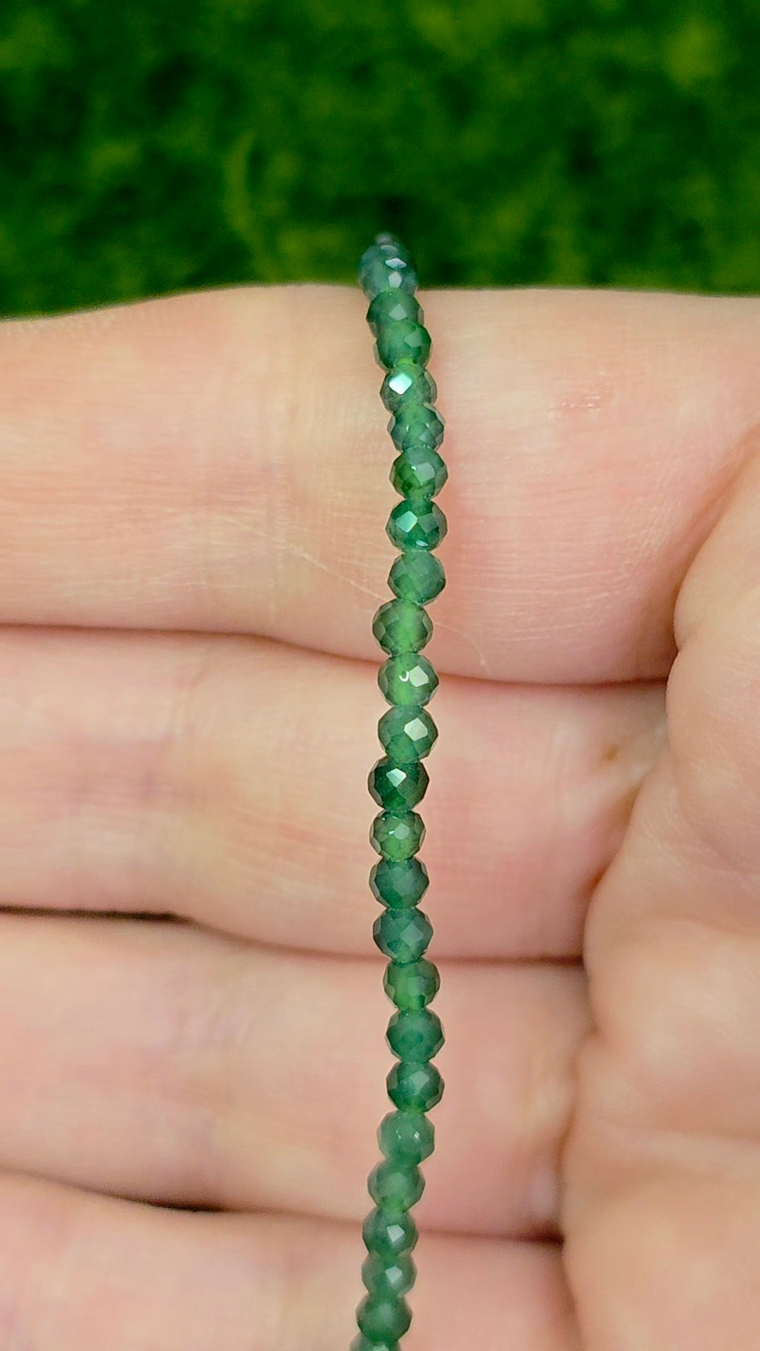 Faceted Green Jadeite Sterling Silver Bracelet
