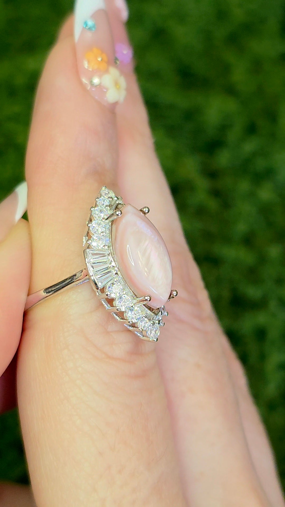 Pink Shell Halo Ring