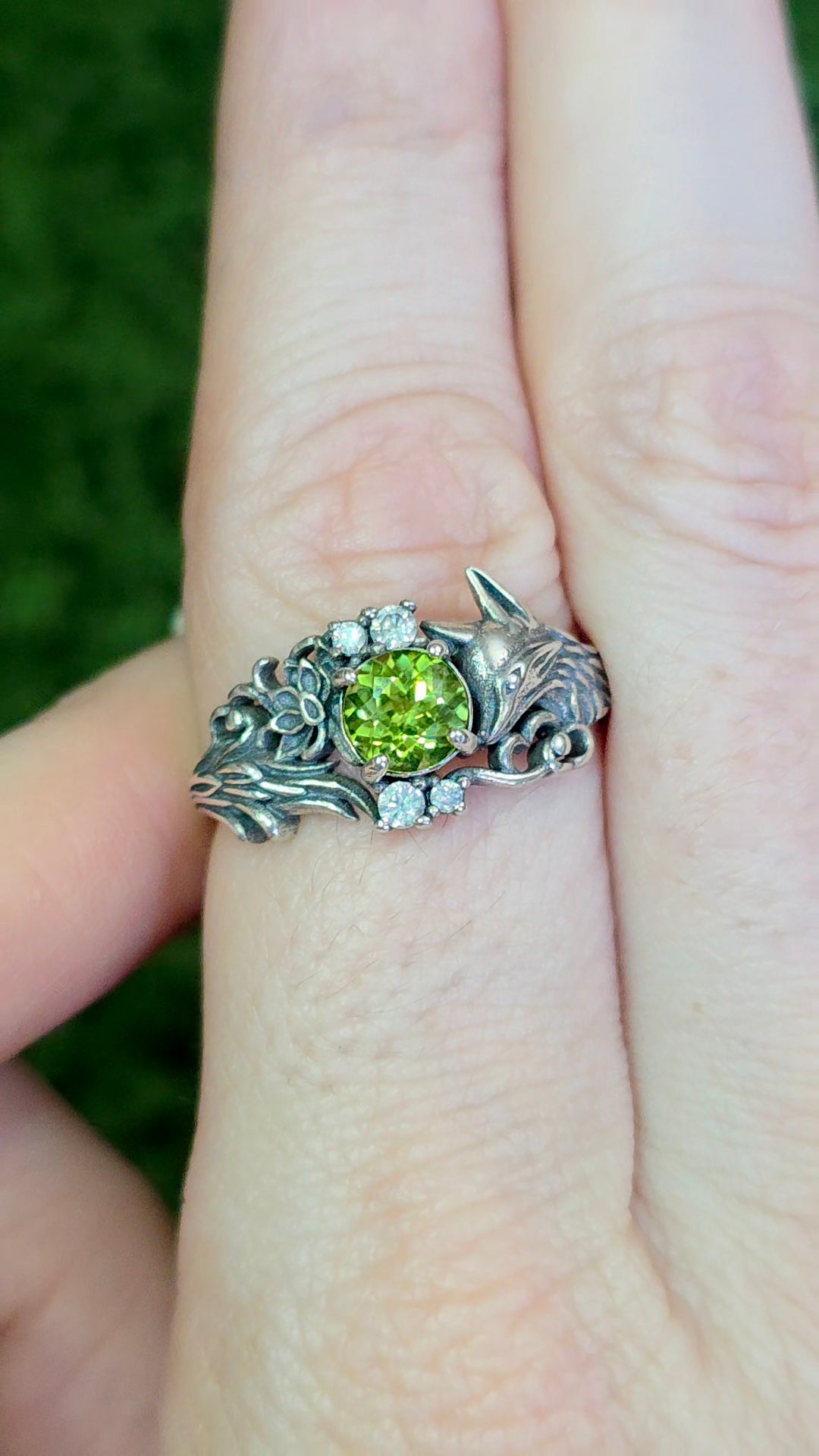Peridot Fox Ring