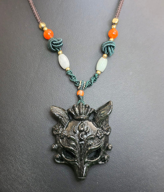 Fox Mask Pendant Necklace B