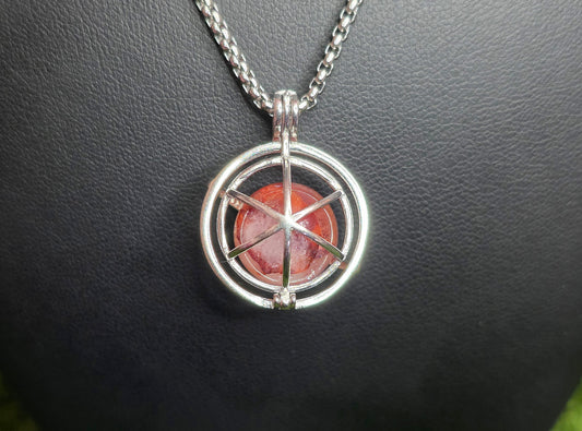 Fire Quartz Mini Sphere Cage Pendant
