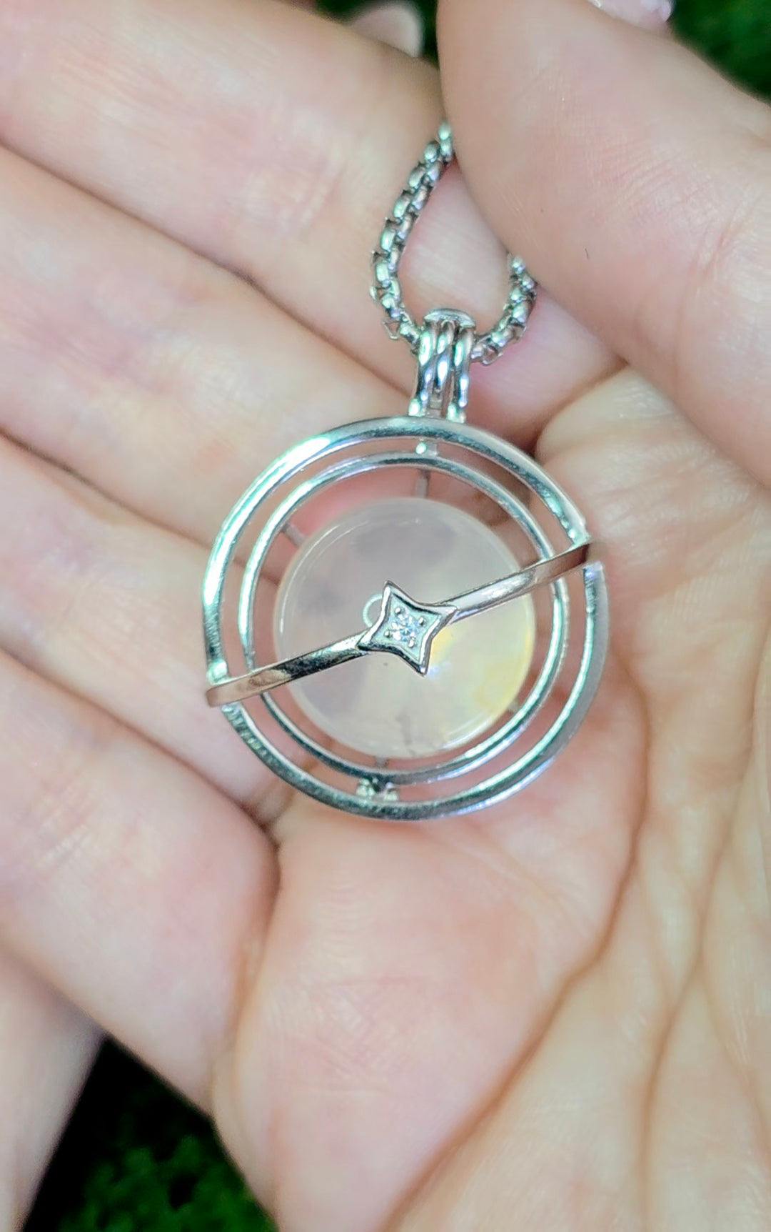 Rose Quartz Mini Sphere Cage Pendant