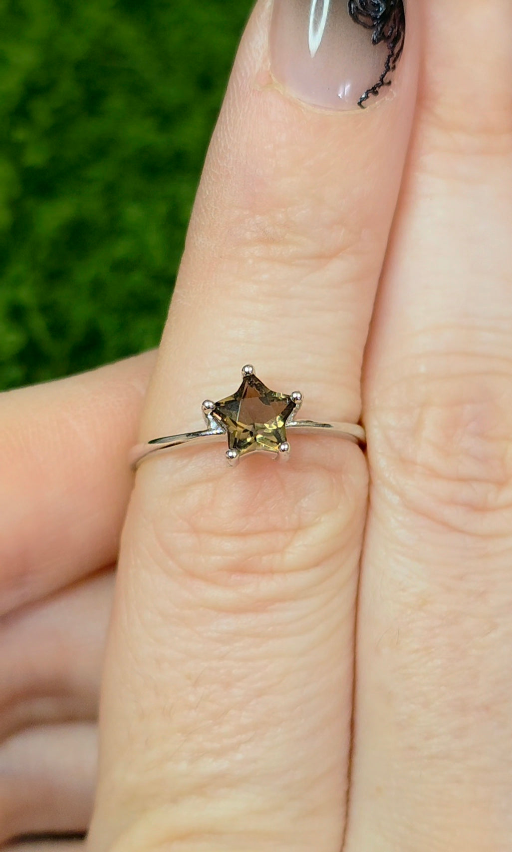 Smokey Quartz Star Ring B