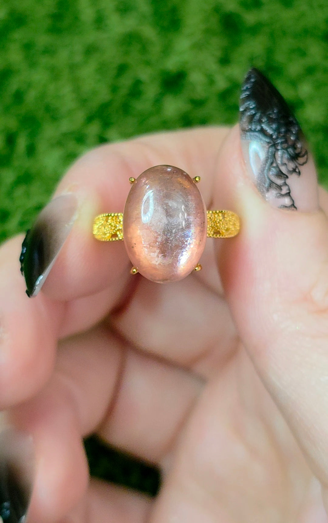 Purple Gem Lepidolite Ring B