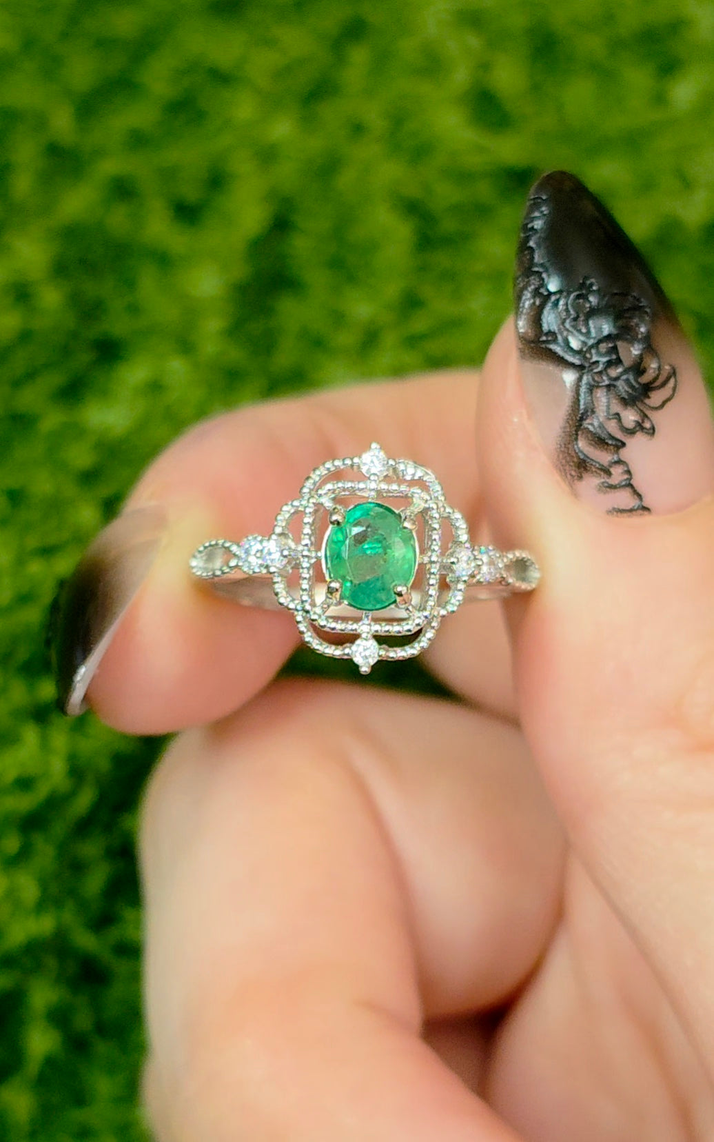 Emerald Filigree Ring