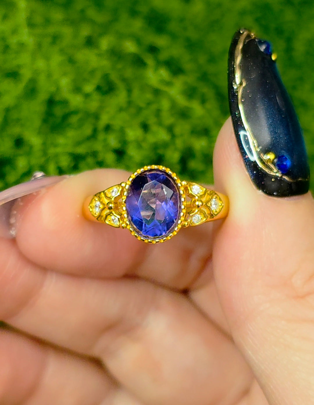 Deep Blue Fluorite Ring C