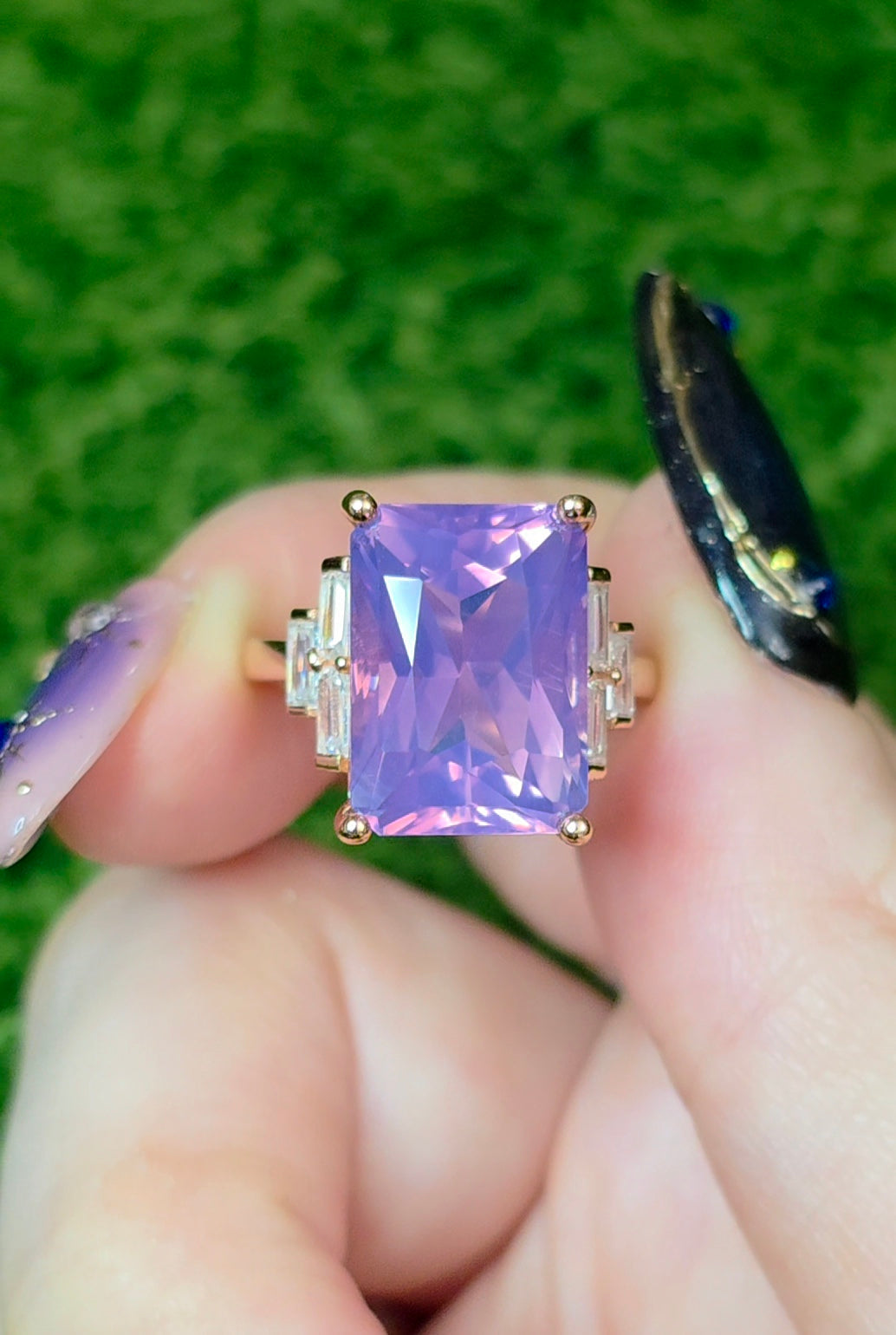 Lavender Moon Quartz Rose Gold Ring