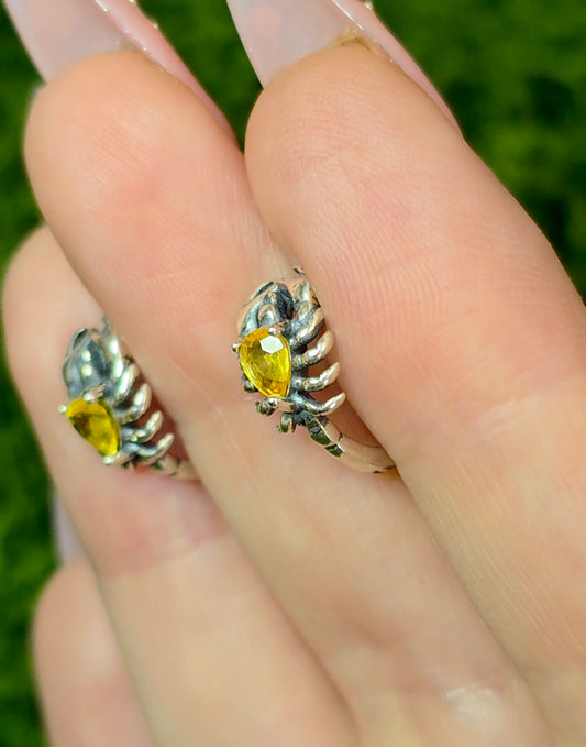 Yellow Sapphire Scorpion Hoop Earrings