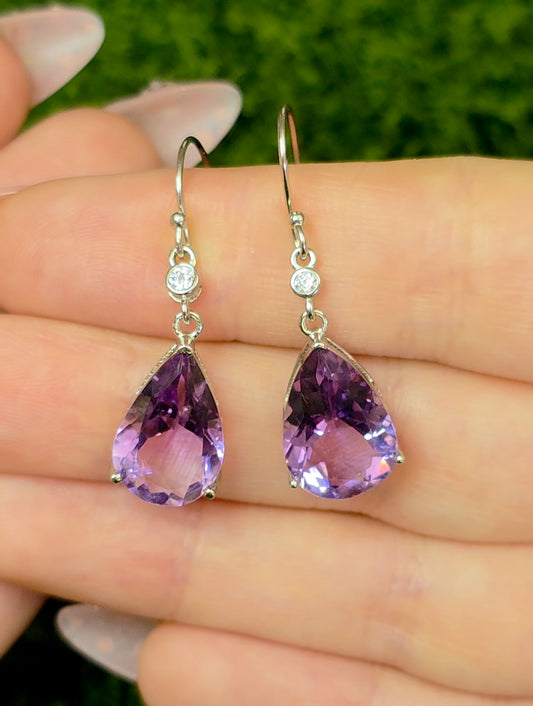 Amethyst Teardrop Earrings