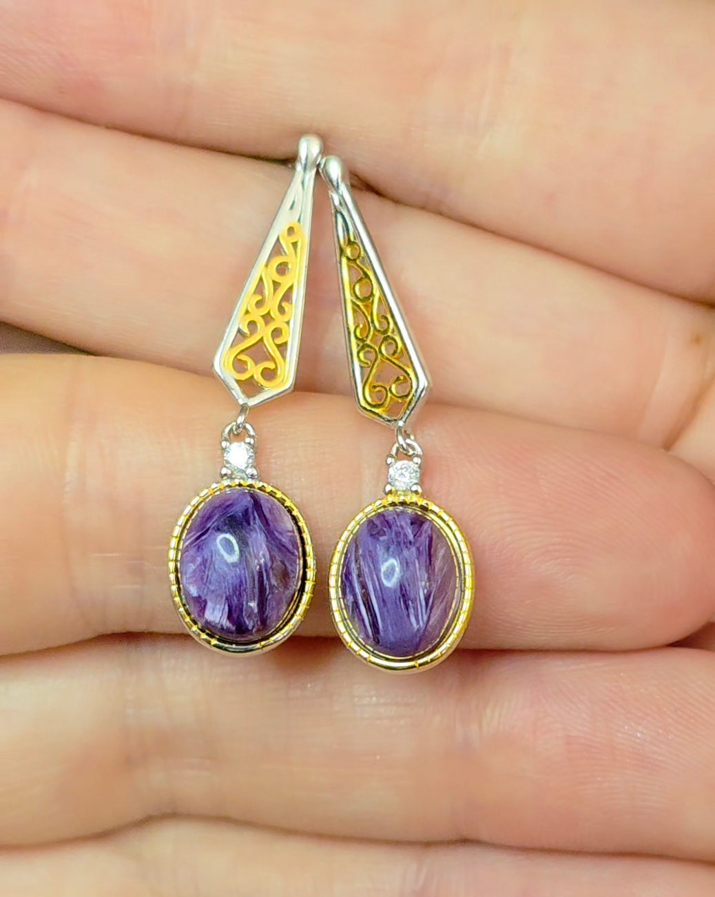 Charoite Earrings B