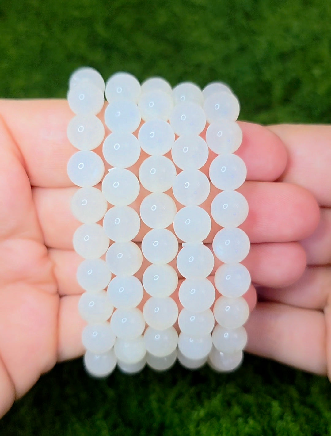 8mm White Moonstone Stretch Bracelet