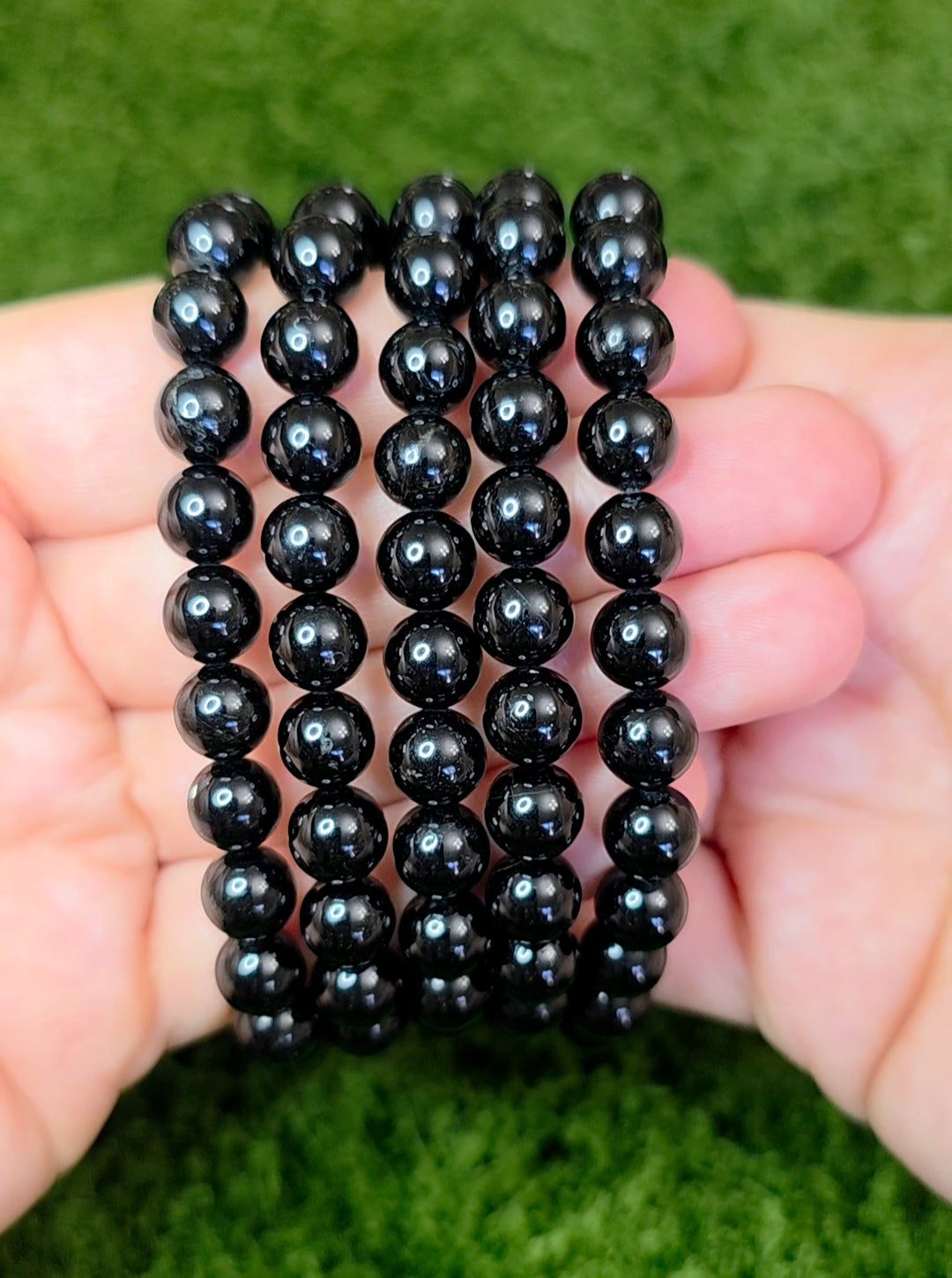 8mm Black Tourmaline Stretch Bracelet