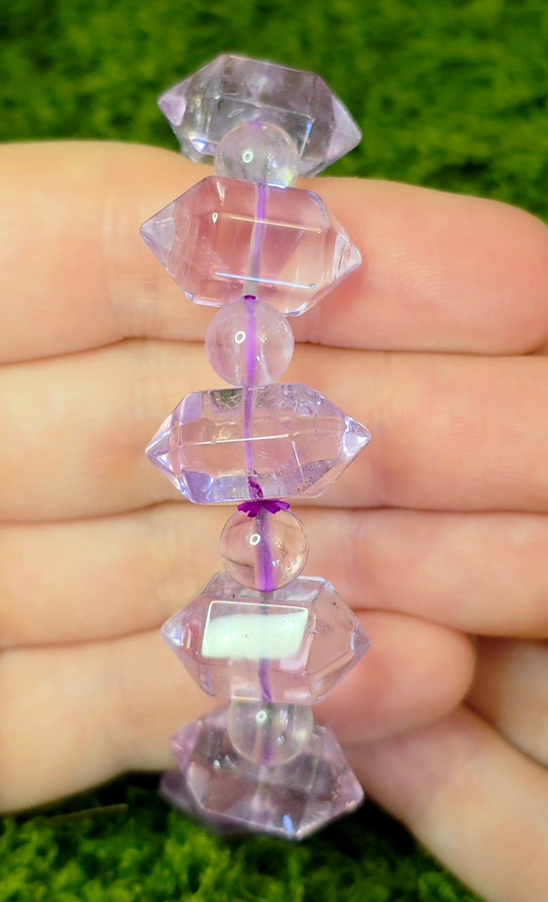 Amethyst Double Point Stretch Bracelet