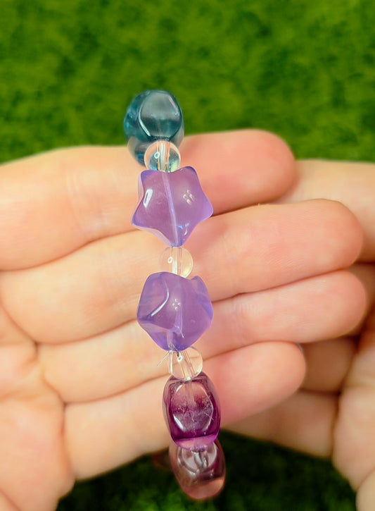 Candy Fluorite Stars Stretch Bracelet A