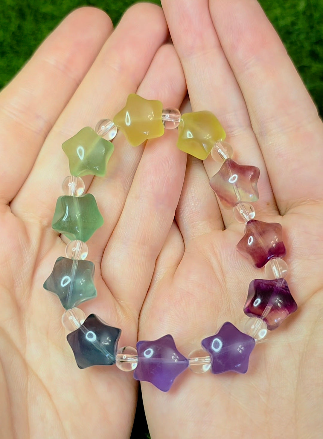 Candy Fluorite Stars Stretch Bracelet A