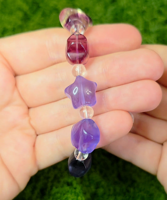 Candy Fluorite Stars Stretch Bracelet C