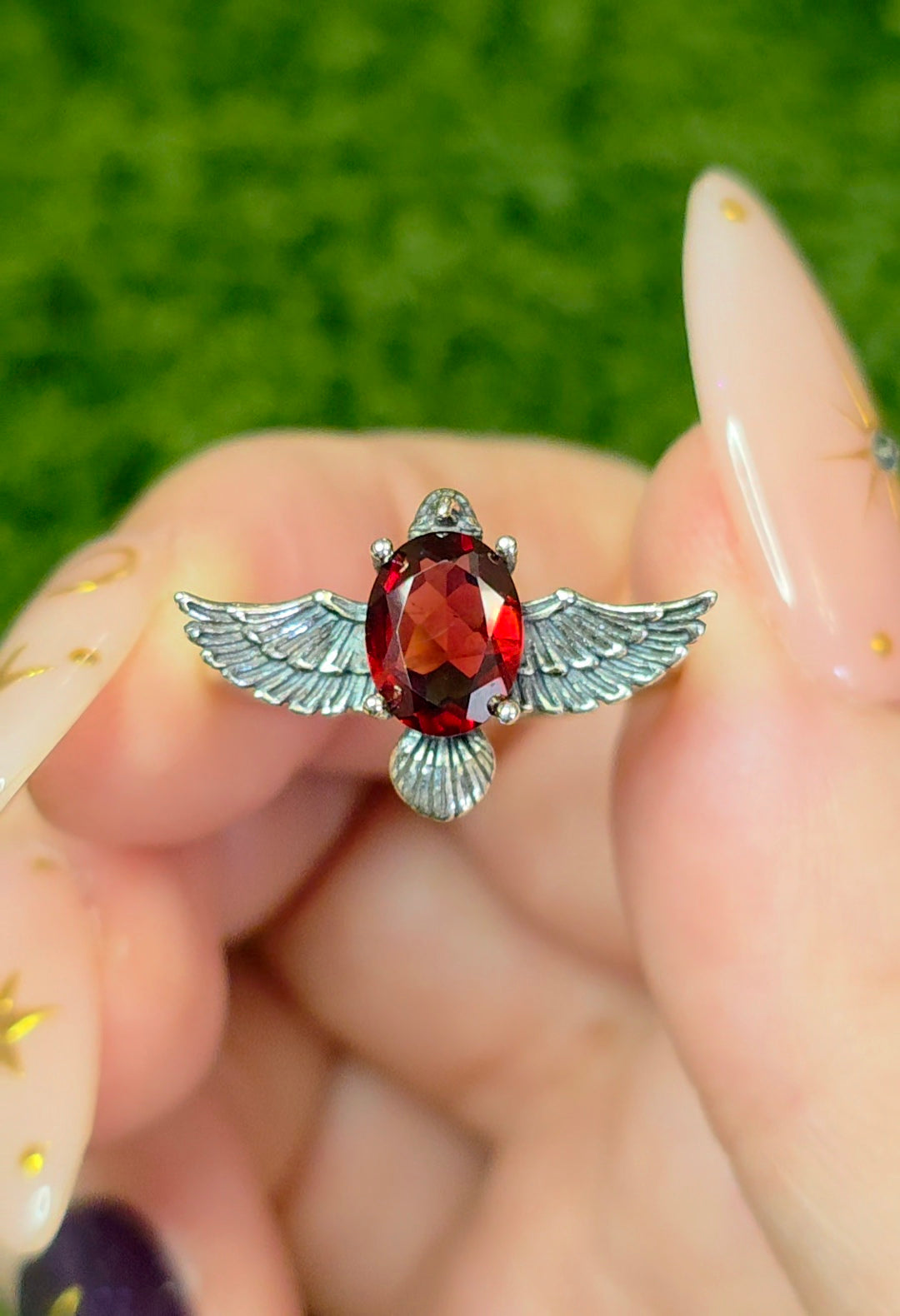 Garnet Bird Ring