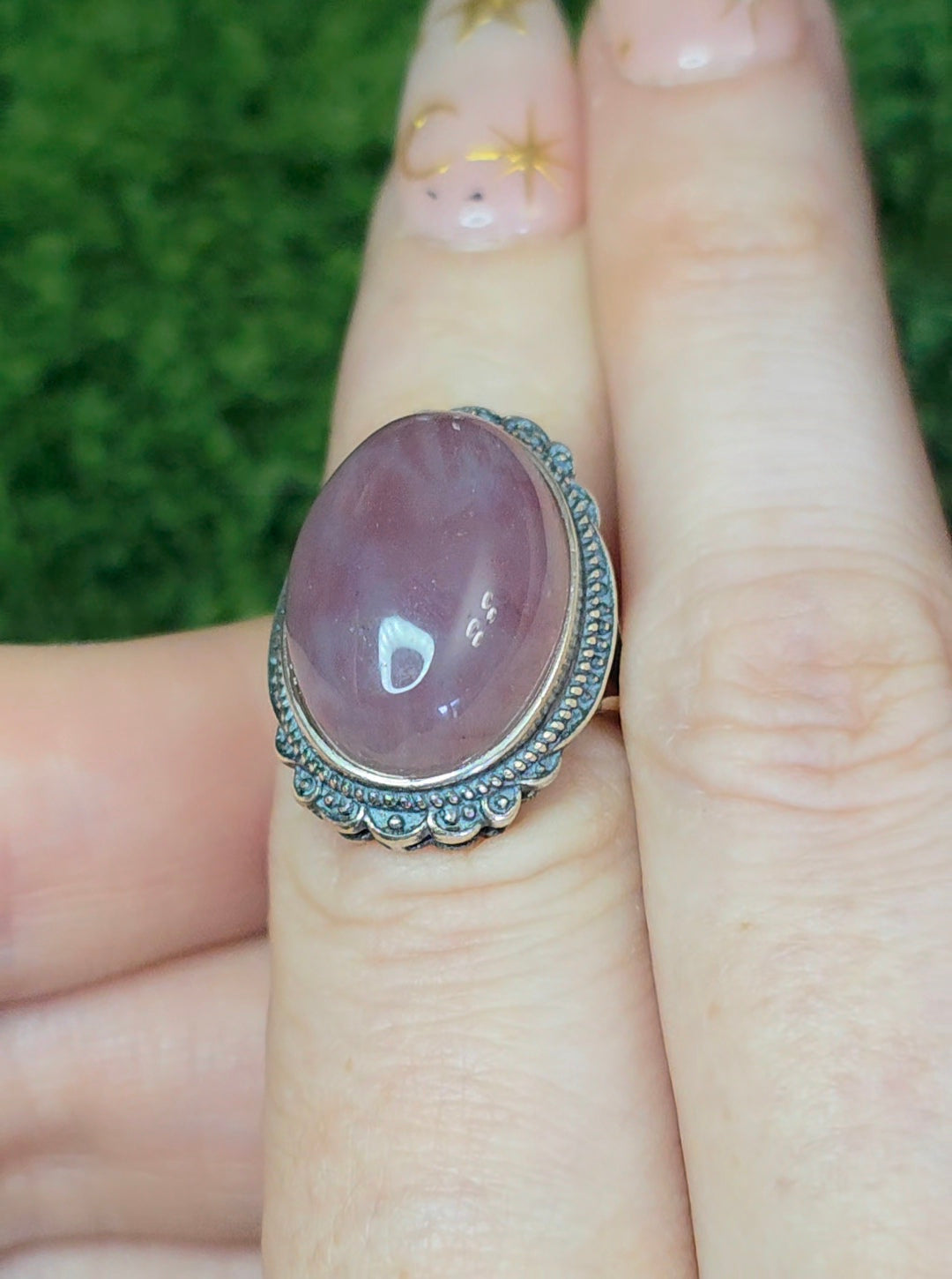 Lavender Rose Quartz Ring C