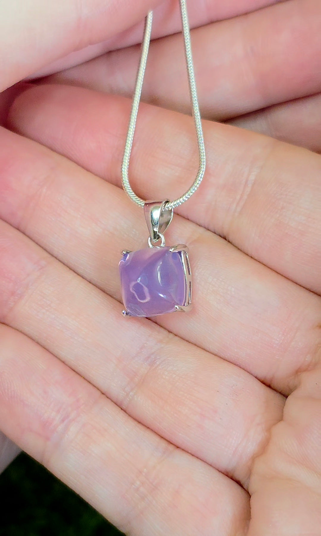 Lavender Moon Quartz Sugarloaf Pendant