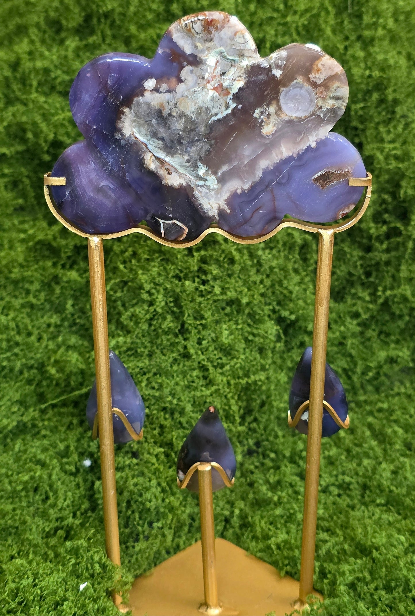 Blue Flower Agate Rain Cloud A