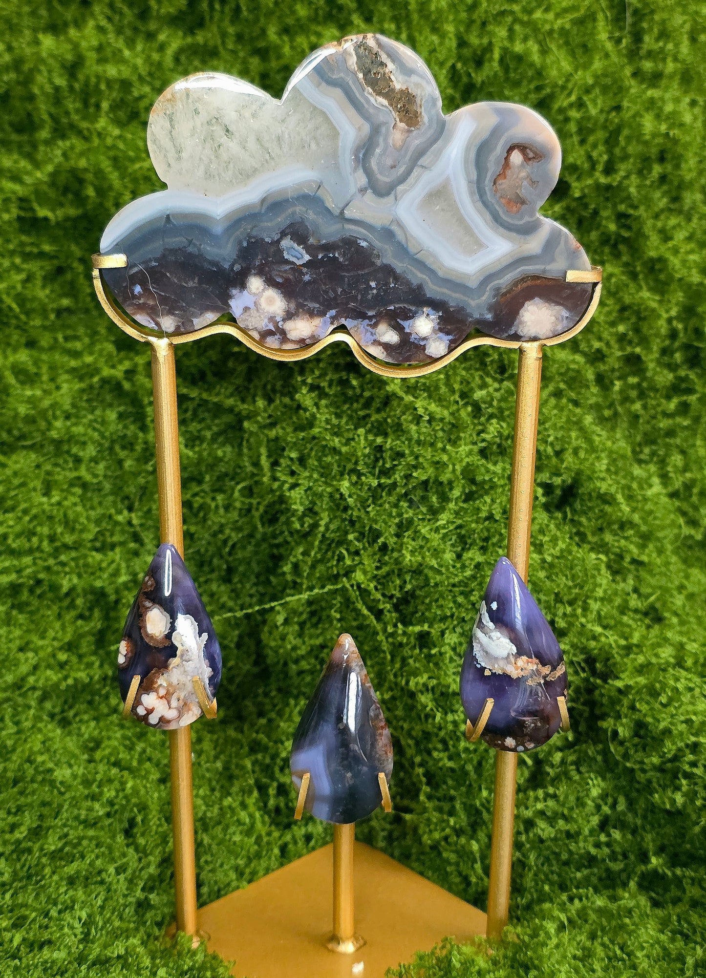 Blue Flower Agate Rain Cloud B