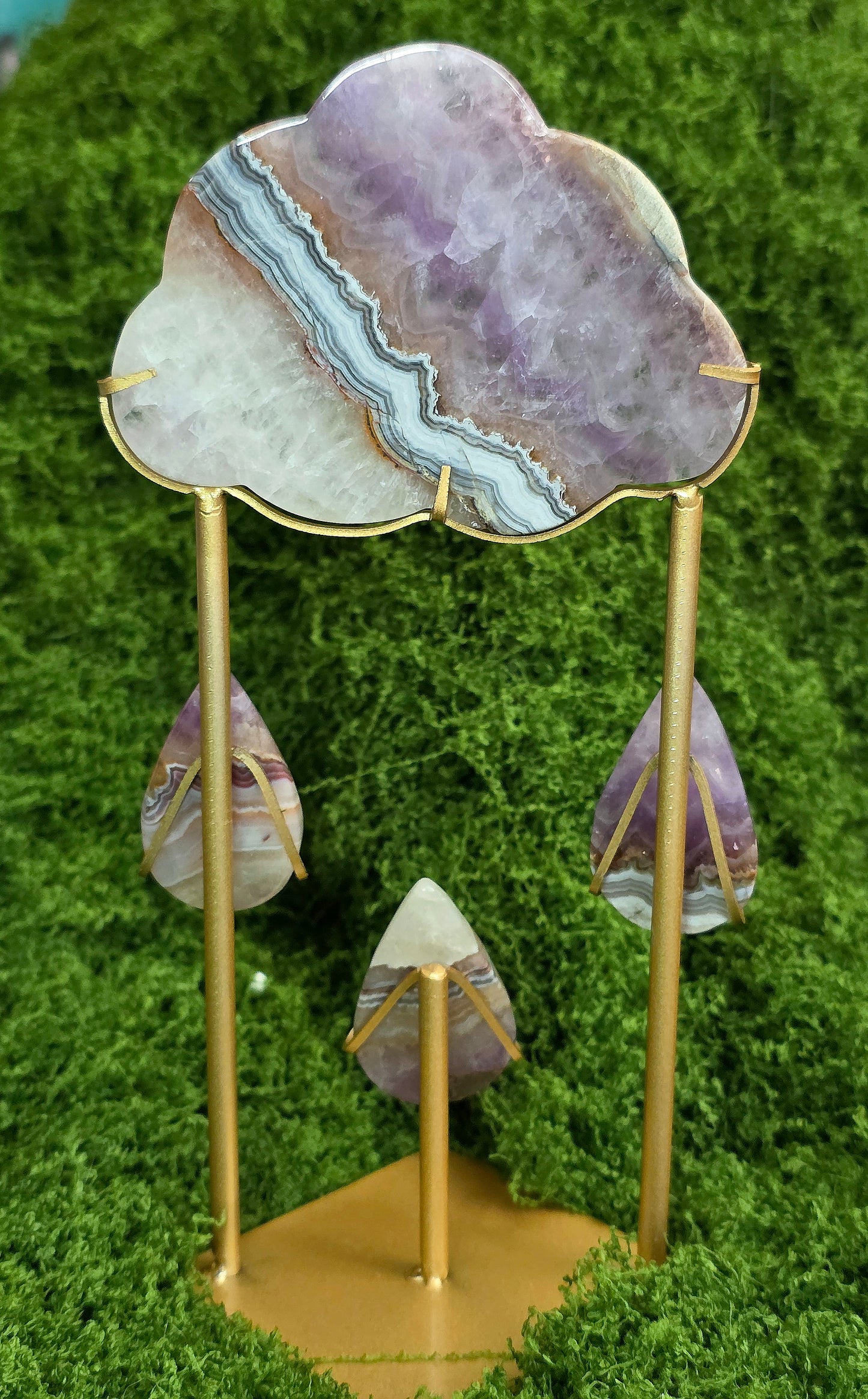 Amethyst and Crazy Lace Agate Rain Cloud