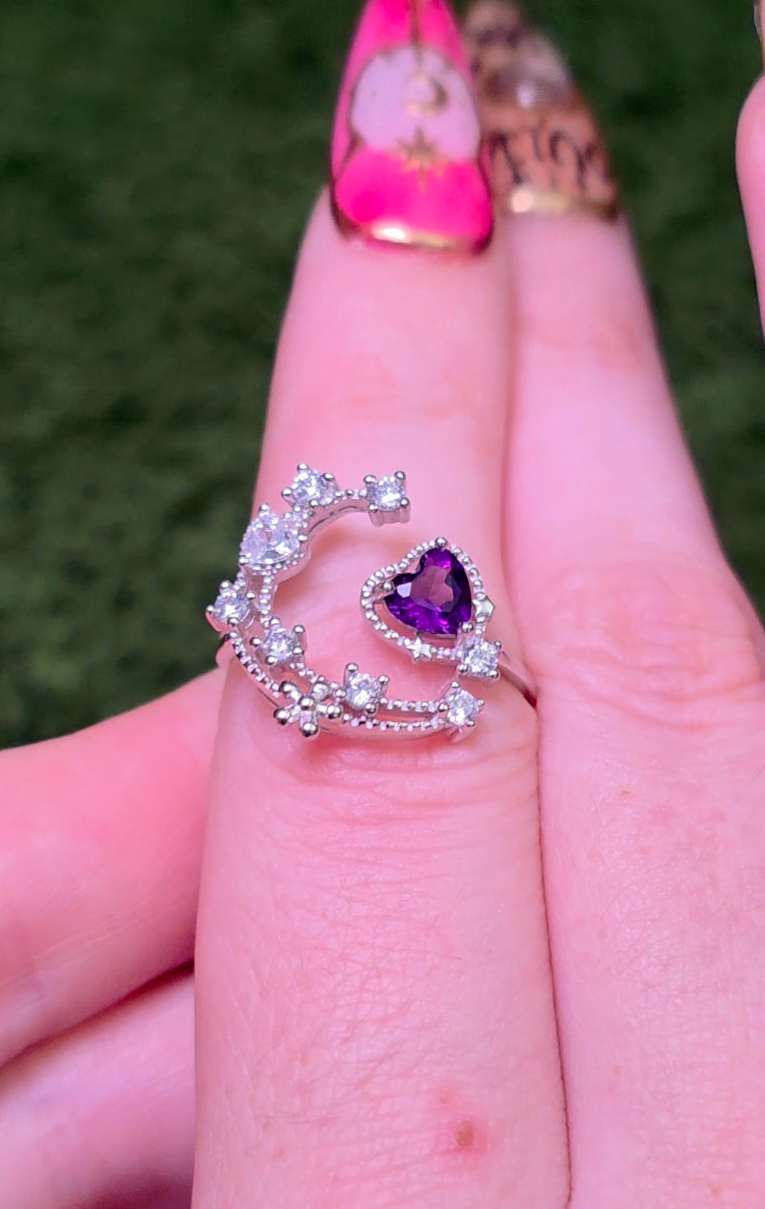Amethyst Celestial Love Ring