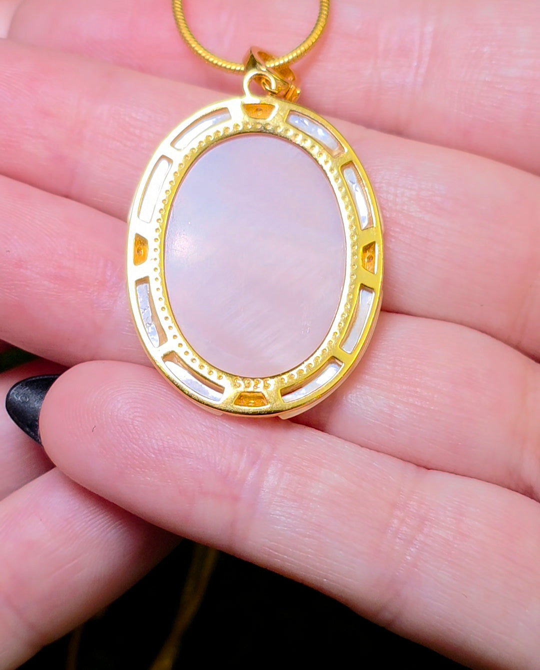 Pink Shell Moon Goddess Pendant