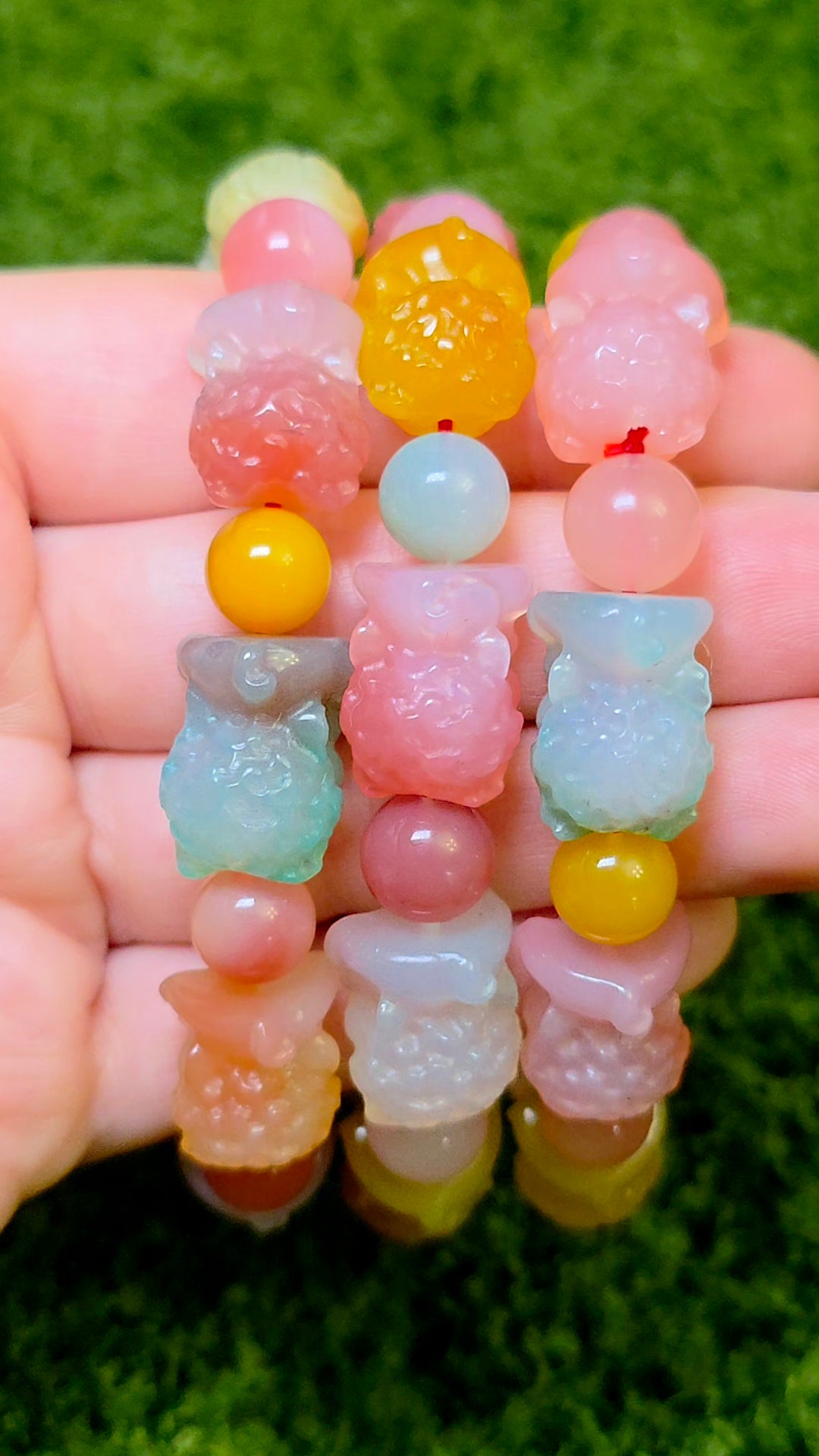 Natural Yanyuan Agate Lion Stretch Bracelet
