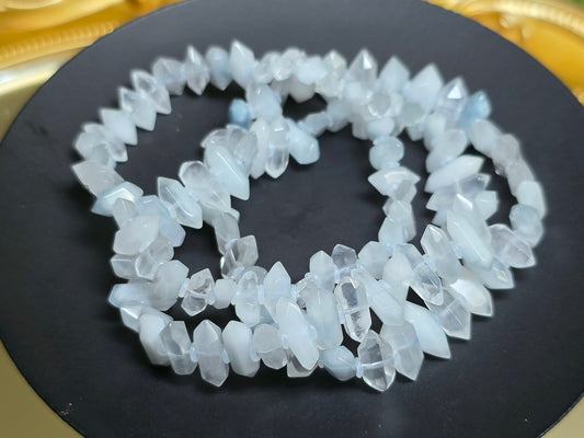 Blue Rabbit Hair Double Point Bracelet
