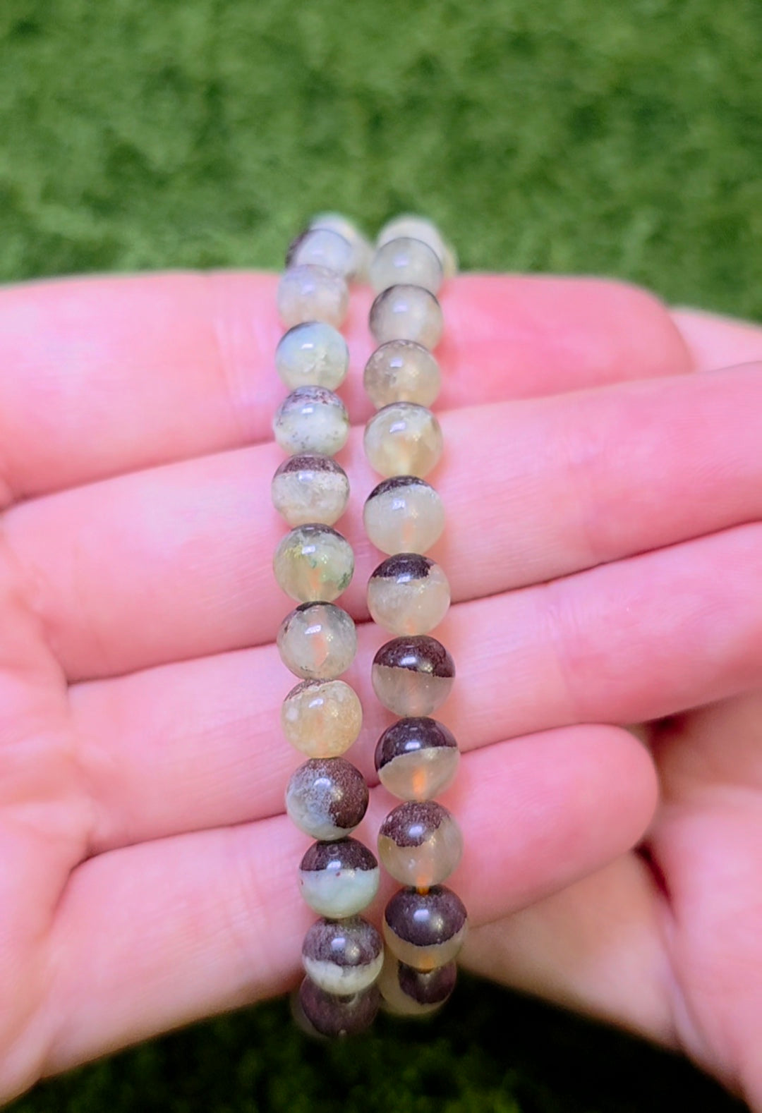 Green Gemstone Stretch Bracelet 7mm