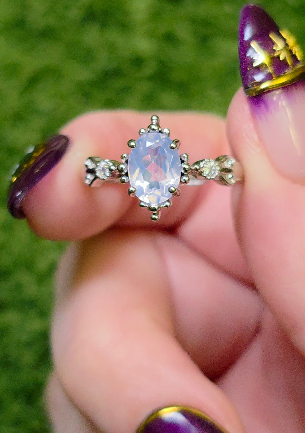 Lavender Moon Quartz Oval Ring
