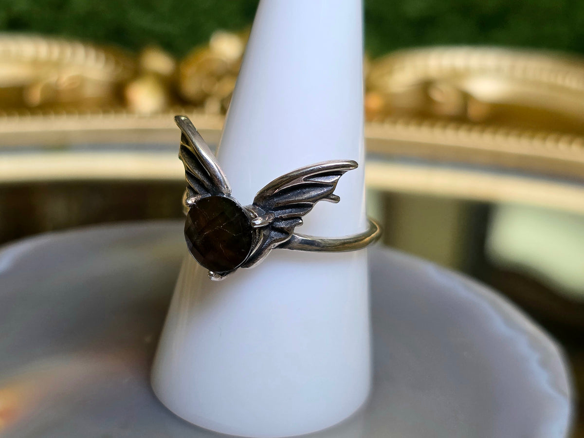 Red Fairy Ammolite Ring