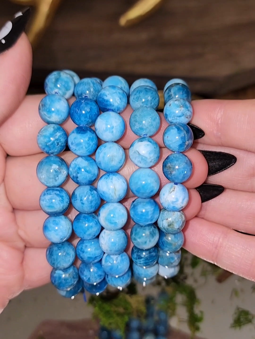 9mm Blue Apatite Stretch Bracelet