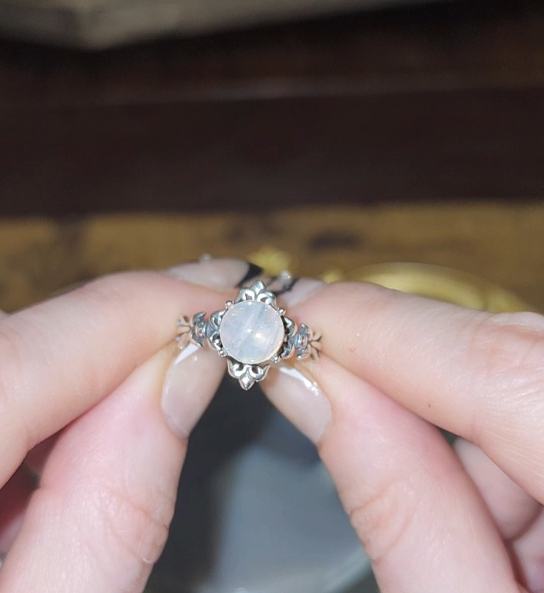 Blue Needle Quartz Ring A