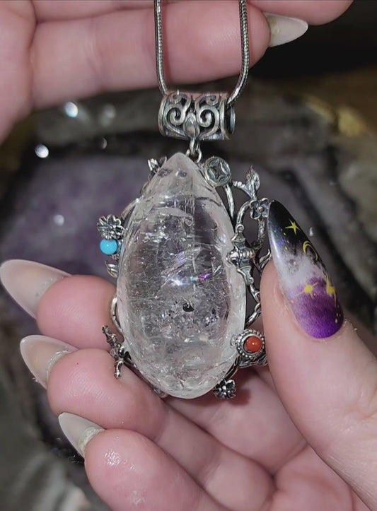 Teardrop Enhydro Quartz Pendant
