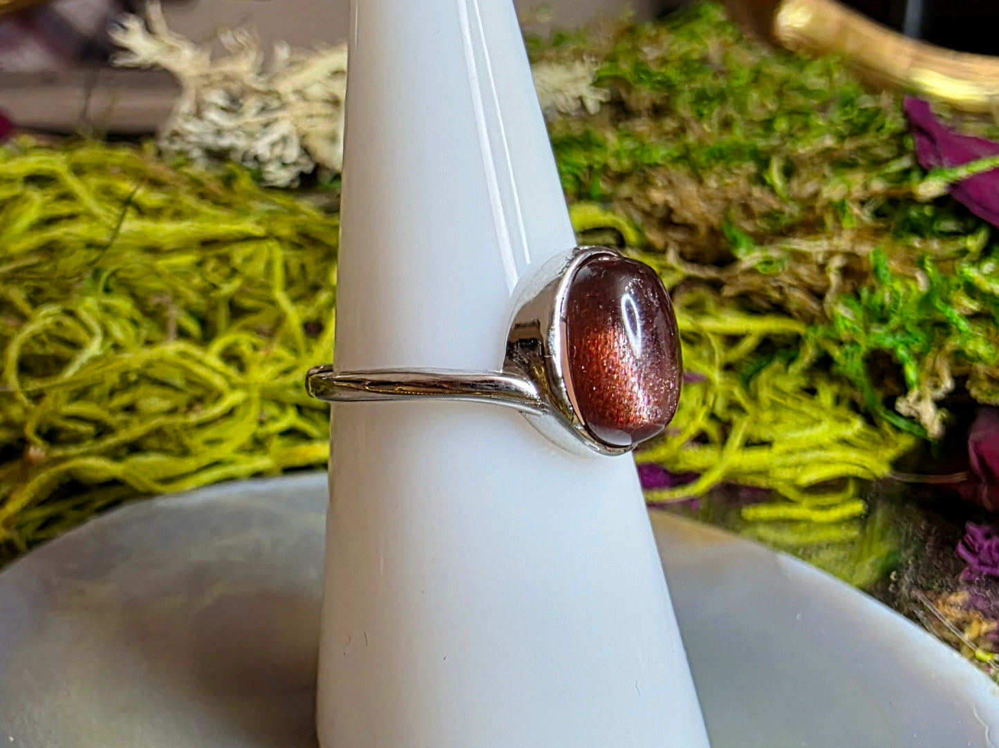 Red Sunstone Ring