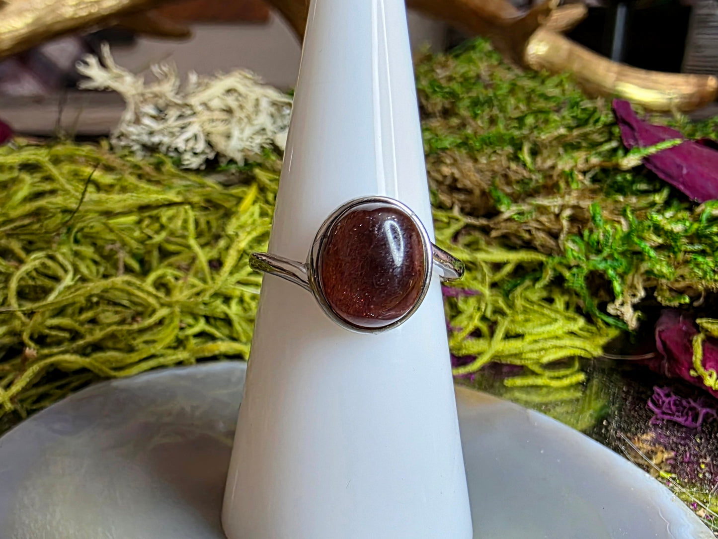 Red Sunstone Ring
